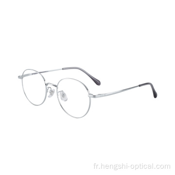 Hommes femmes en argent des lunettes optiques rond des lunettes de cadre en métal doux